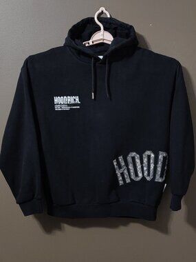 Hoodrich Azure V2 Black Signature Hoodie With Camo Letters MEDIUM